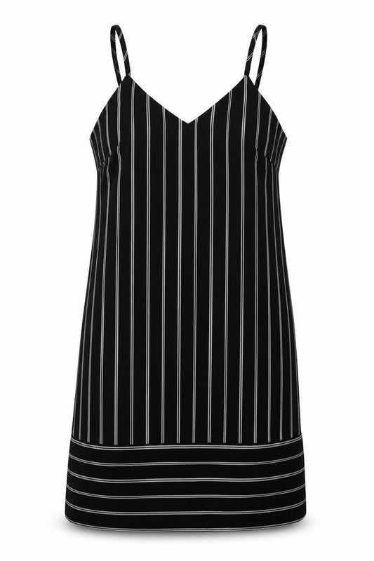 FOREVER 21 Womens Black Striped Polyester A-Line  Size S  V-Neck Pullover