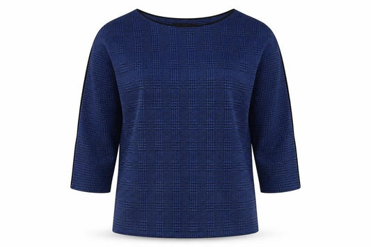 Marks and Spencer Womens Blue Check Polyester Pullover Sweatshirt Size 12  Pullover