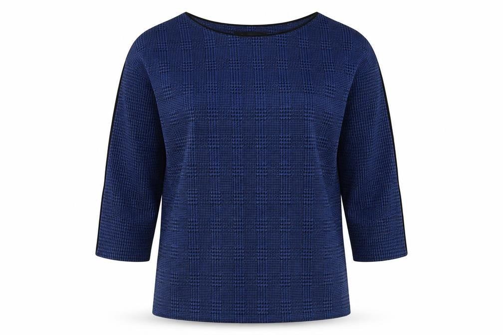 Marks & Spencer Womens Blue Check Polyester Pullover Sweatshirt Size 12  Pullover