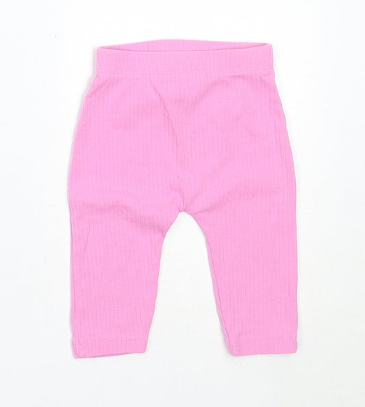 George Girls Pink  Cotton Capri Leggings Size 3-6 Months