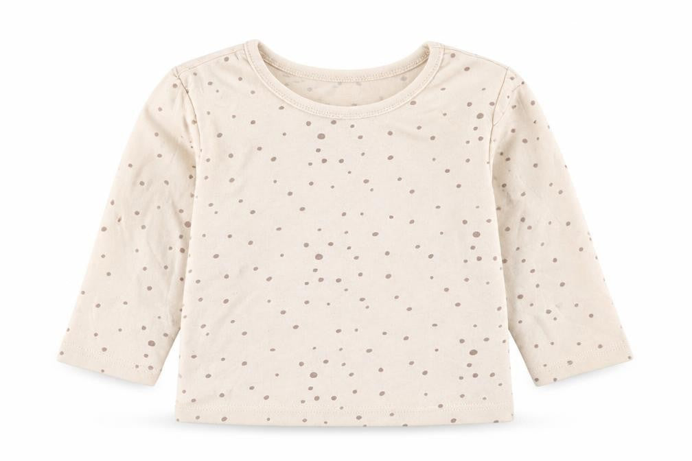 George Girls Ivory Polka Dot Cotton Basic T-Shirt Size 6-9 Months Round Neck