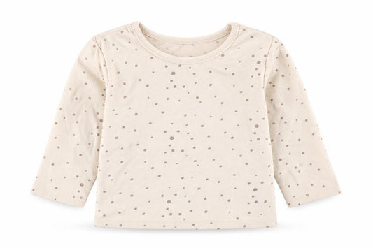 George Girls Ivory Polka Dot Cotton Basic T-Shirt Size 6-9 Months Round Neck