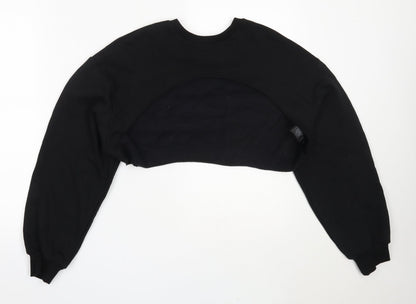 H&M Womens Black  Cotton Pullover Sweatshirt Size XS