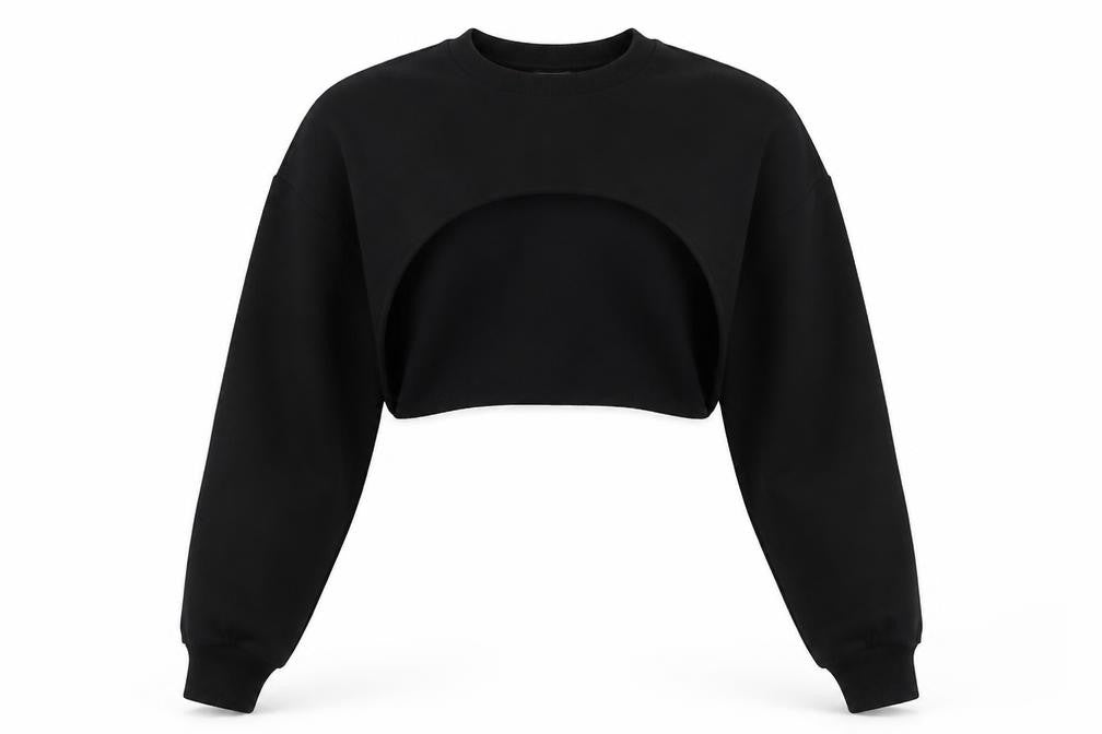 H&M Womens Black  Cotton Pullover Sweatshirt Size XS