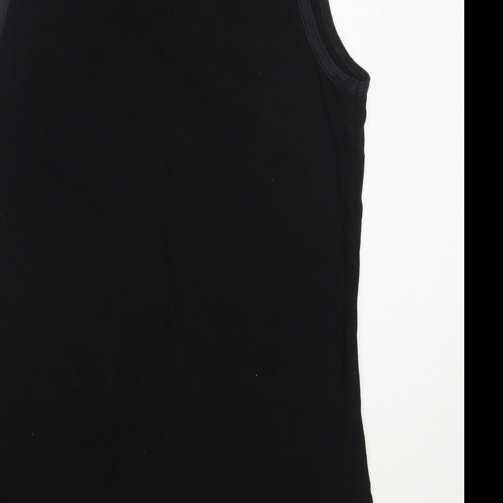 Coast Womens Black  Viscose Basic Tank Size XS Round Neck