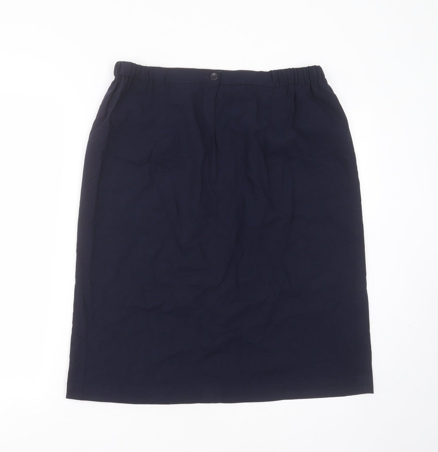 Preworn Womens Blue  Polyester Straight & Pencil Skirt Size 32 in
