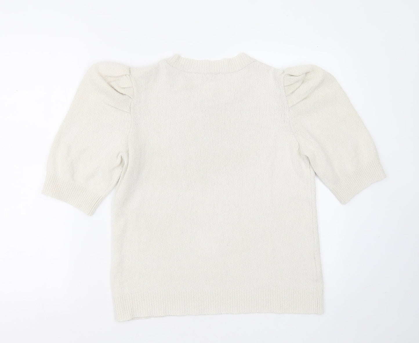 NEXT Womens Ivory Round Neck  Cotton Pullover Jumper Size 10