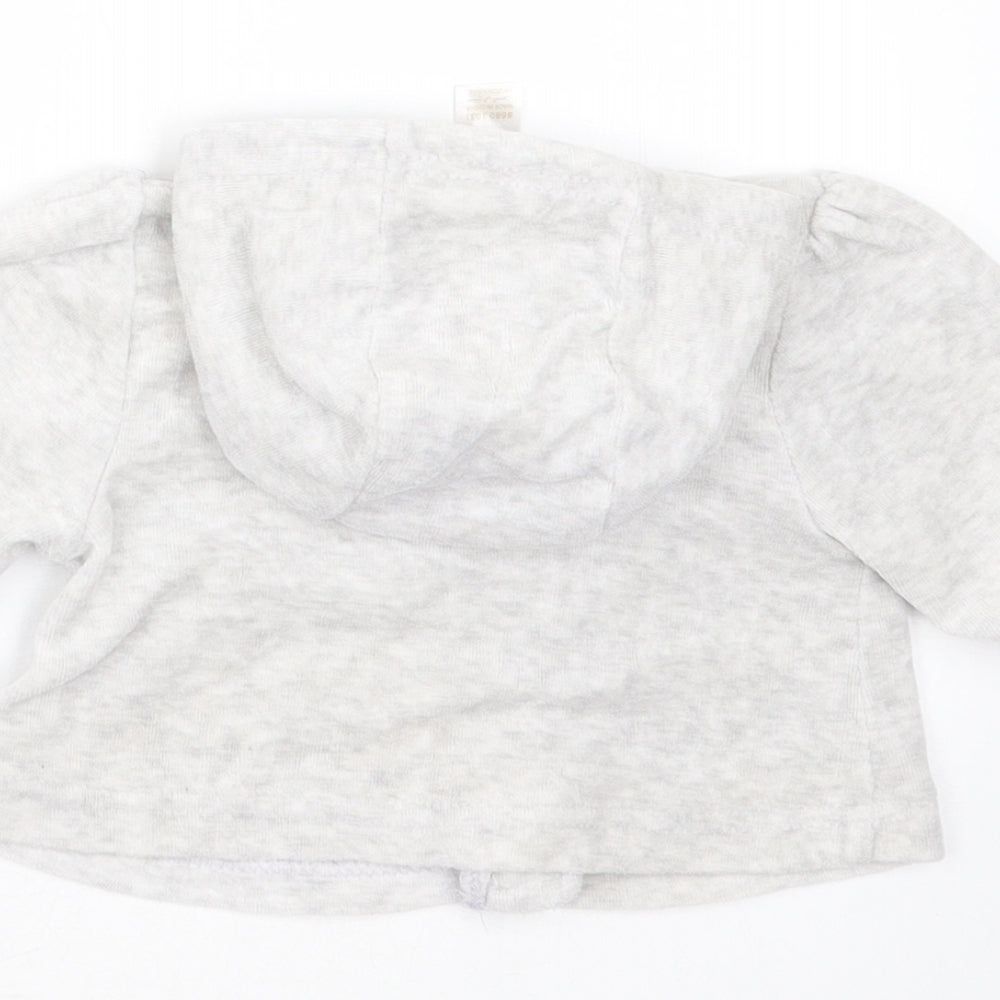 Baby Girls Grey  Cotton Full Zip Jumper Size 3-6 Months  Zip - hoodie