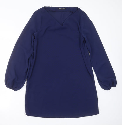 SHEIN Womens Blue  Polyester Shift  Size L  V-Neck