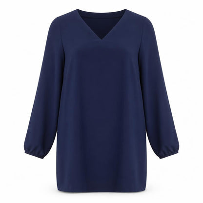SHEIN Womens Blue  Polyester Shift  Size L  V-Neck