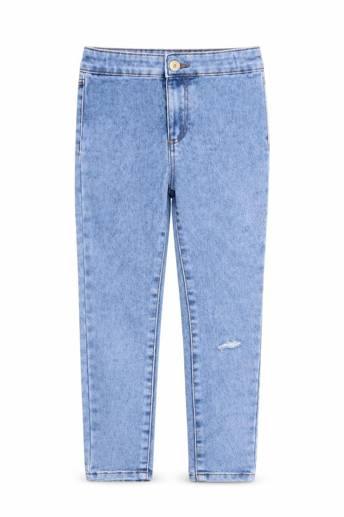 Mango Girls Blue  Cotton Skinny Jeans Size 9 Months L22 in Regular Zip