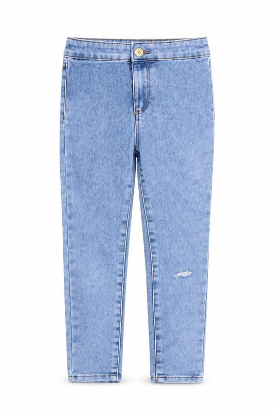 Mango Girls Blue  Cotton Skinny Jeans Size 9 Months L22 in Regular Zip