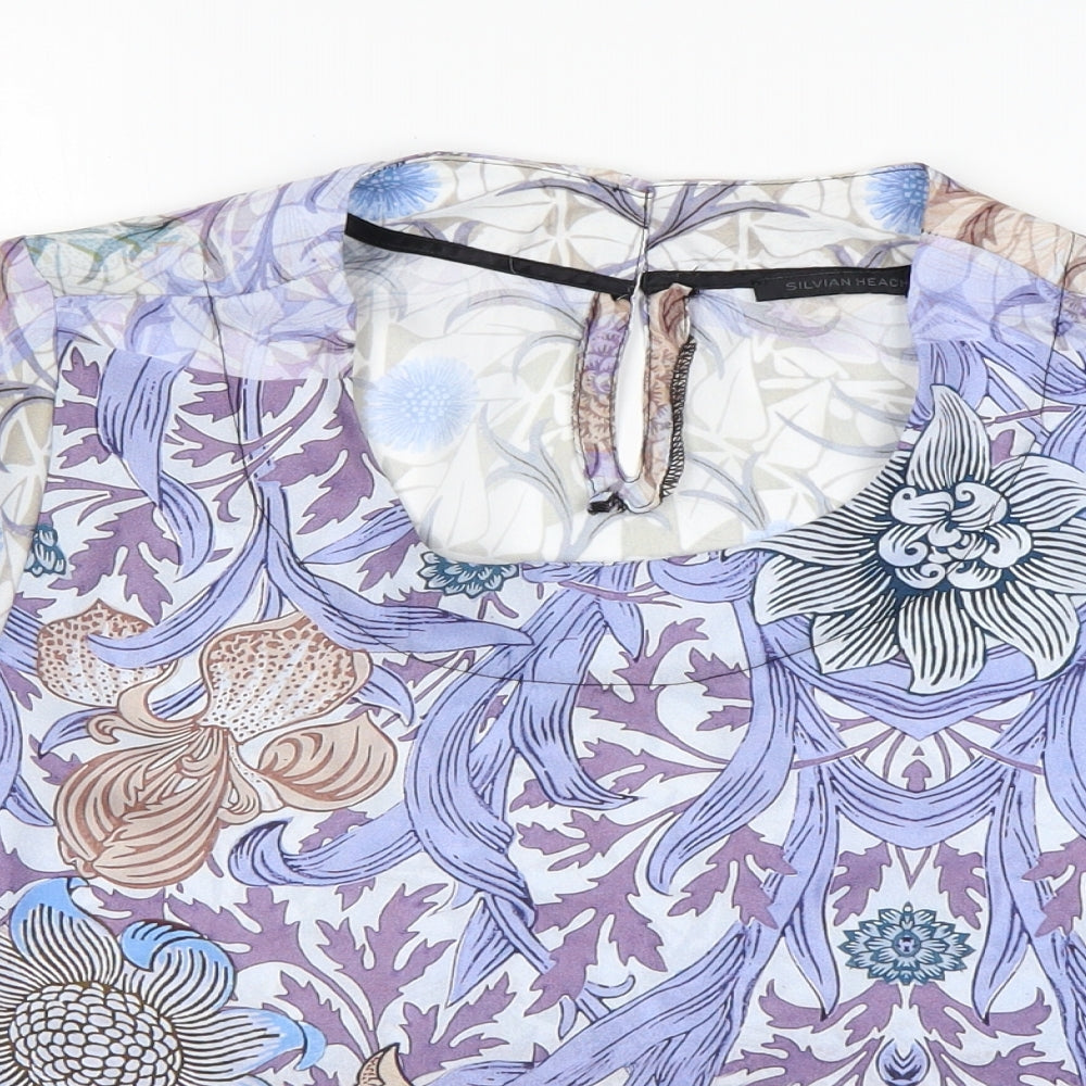 Silvian Heach Womens Multicoloured Floral Polyester Basic Blouse Size XS Round Neck