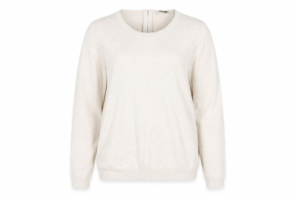 Papaya Womens Beige Round Neck  Viscose Pullover Jumper Size 18
