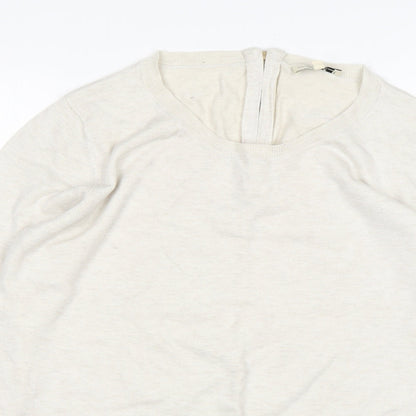 Papaya Womens Beige Round Neck  Viscose Pullover Jumper Size 18