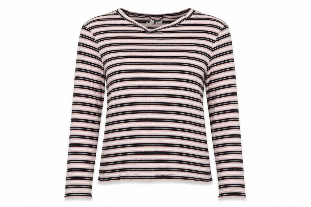 H&M Womens Pink Round Neck Striped Cotton Pullover Jumper Size XL