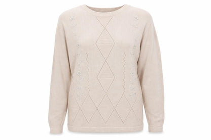 New Mood Womens Brown Round Neck  Acrylic Pullover Jumper Size M