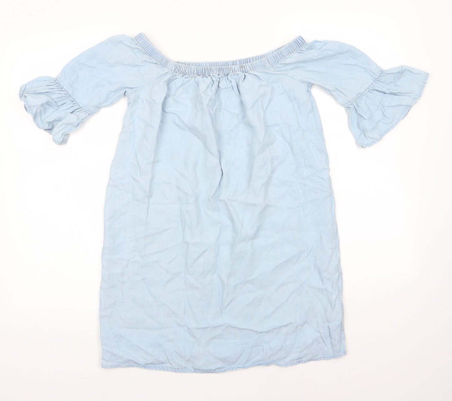 New Look Womens Blue  Lyocell Shirt Dress  Size 6  Off the Shoulder