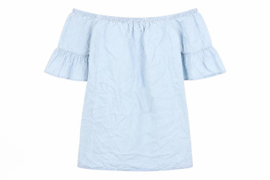 New Look Womens Blue  Lyocell Shirt Dress  Size 6  Off the Shoulder