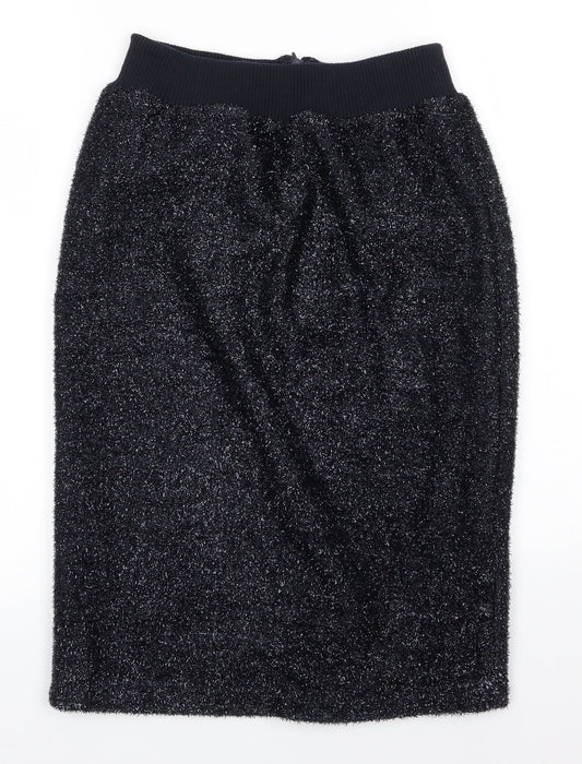 Topshop Womens Blue  Cotton Straight & Pencil Skirt Size 10