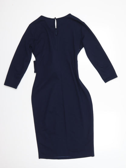 SHEIN Womens Blue  Polyester Pencil Dress  Size S  Round Neck