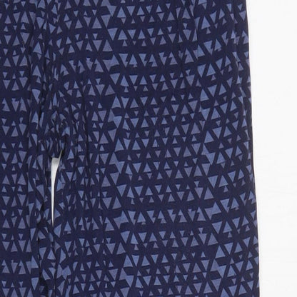 Next Womens Blue Geometric Viscose Trousers  Size 8 L30 in Regular