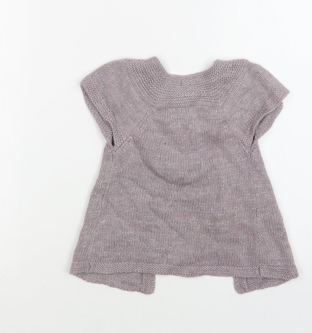 Confetti Girls Purple Round Neck  Viscose Cardigan Jumper Size 3 Years  Button
