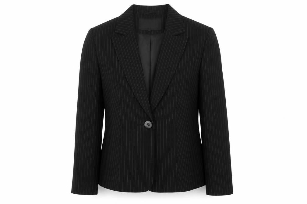 Papaya Womens Black Striped  Jacket Blazer Size 12  Button