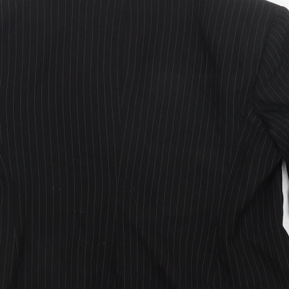 Papaya Womens Black Striped  Jacket Blazer Size 12  Button