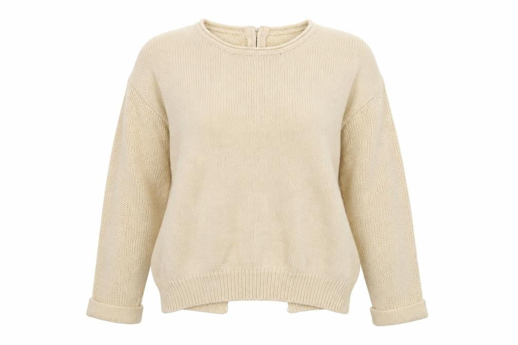 New Look Womens Ivory Round Neck  Acrylic Pullover Jumper Size S
