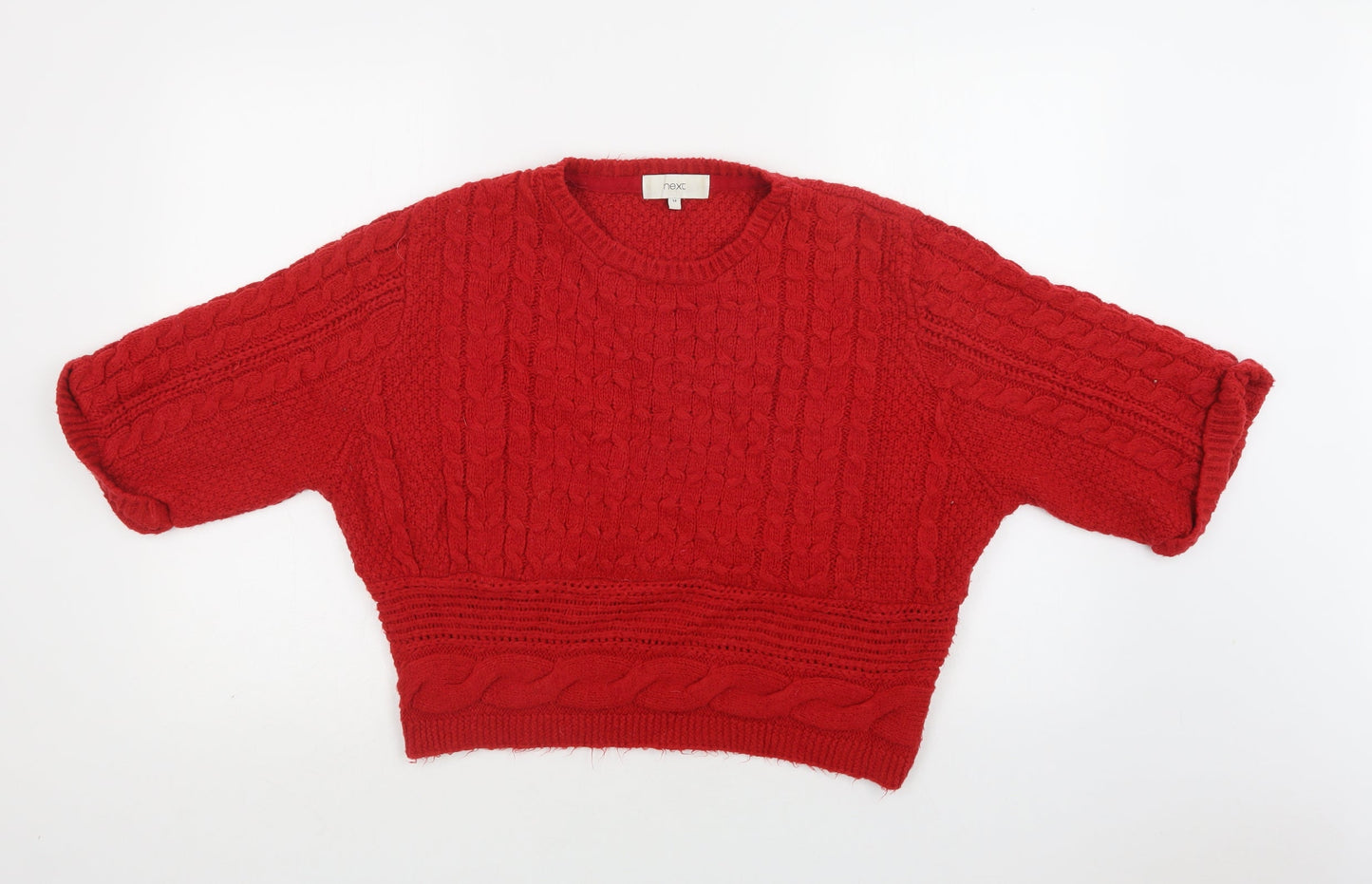NEXT Womens Red Round Neck  Acrylic Pullover Jumper Size 14
