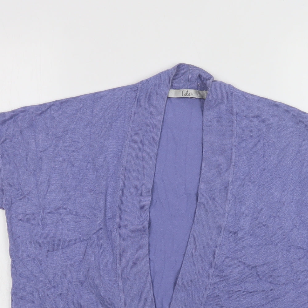 Isle Womens Purple V-Neck  Viscose Cardigan Jumper Size M