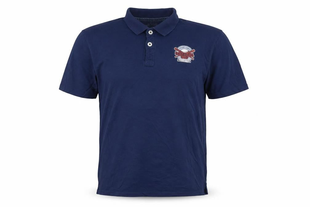 Oak Valley Mens Blue  Cotton  Polo Size L Collared Button - Chicago