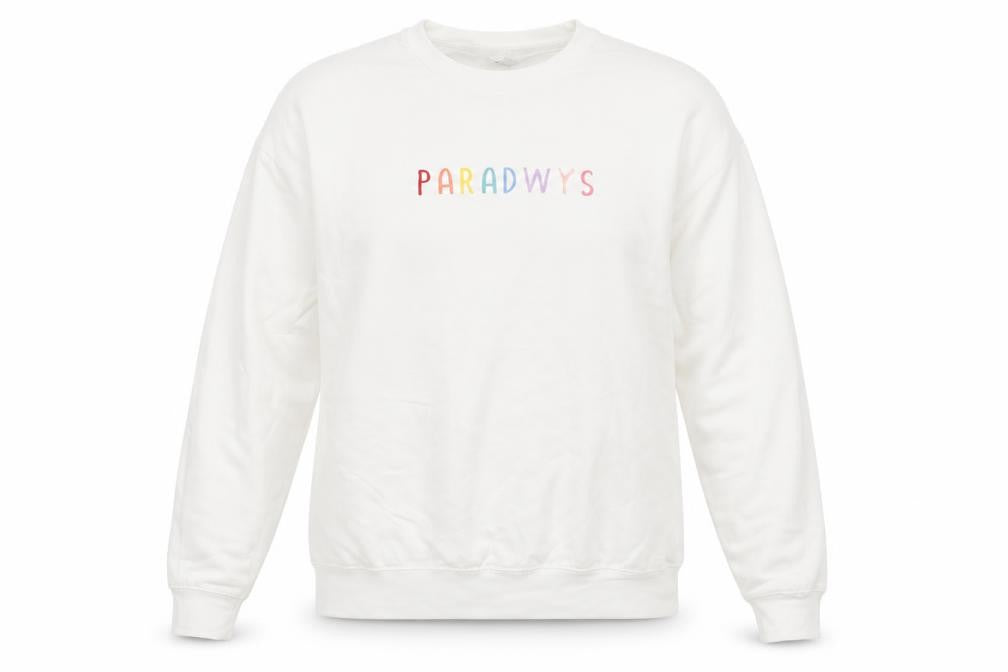 Preworn Womens White  Cotton Pullover Sweatshirt Size L