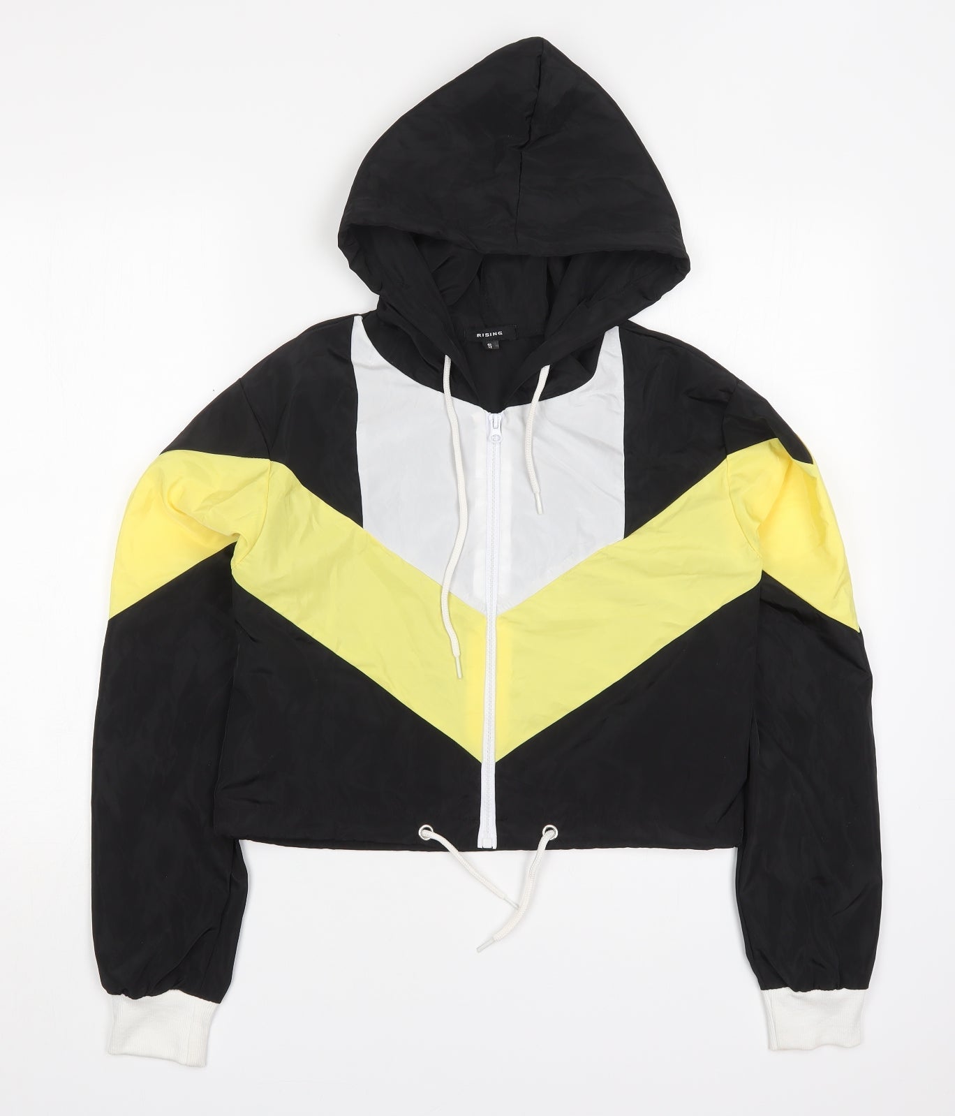 Rising Womens Black   Jacket  Size S  Zip - Yellow Colour Block