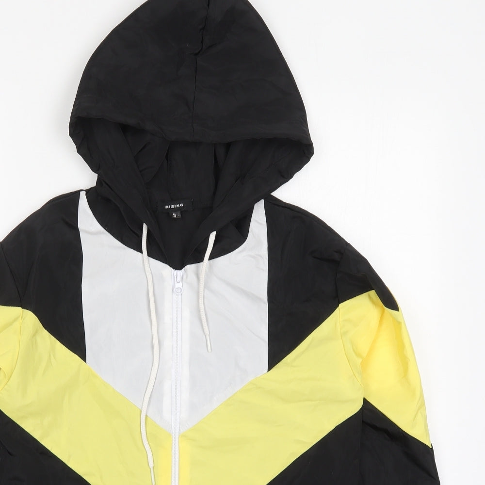 Rising Womens Black   Jacket  Size S  Zip - Yellow Colour Block