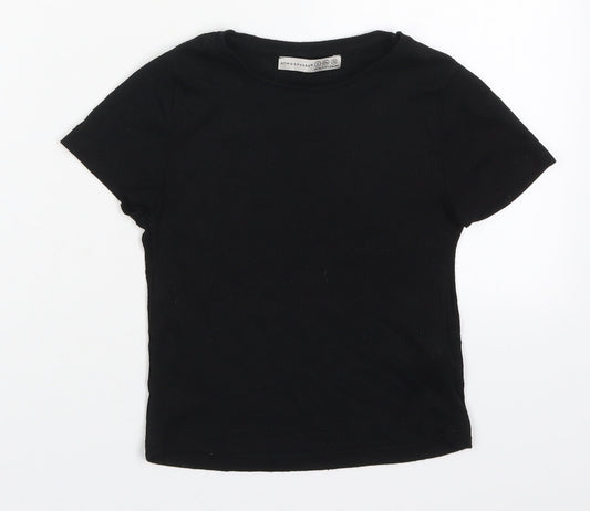 Atmosphere Womens Black  Polyester Cropped T-Shirt Size 6 Round Neck