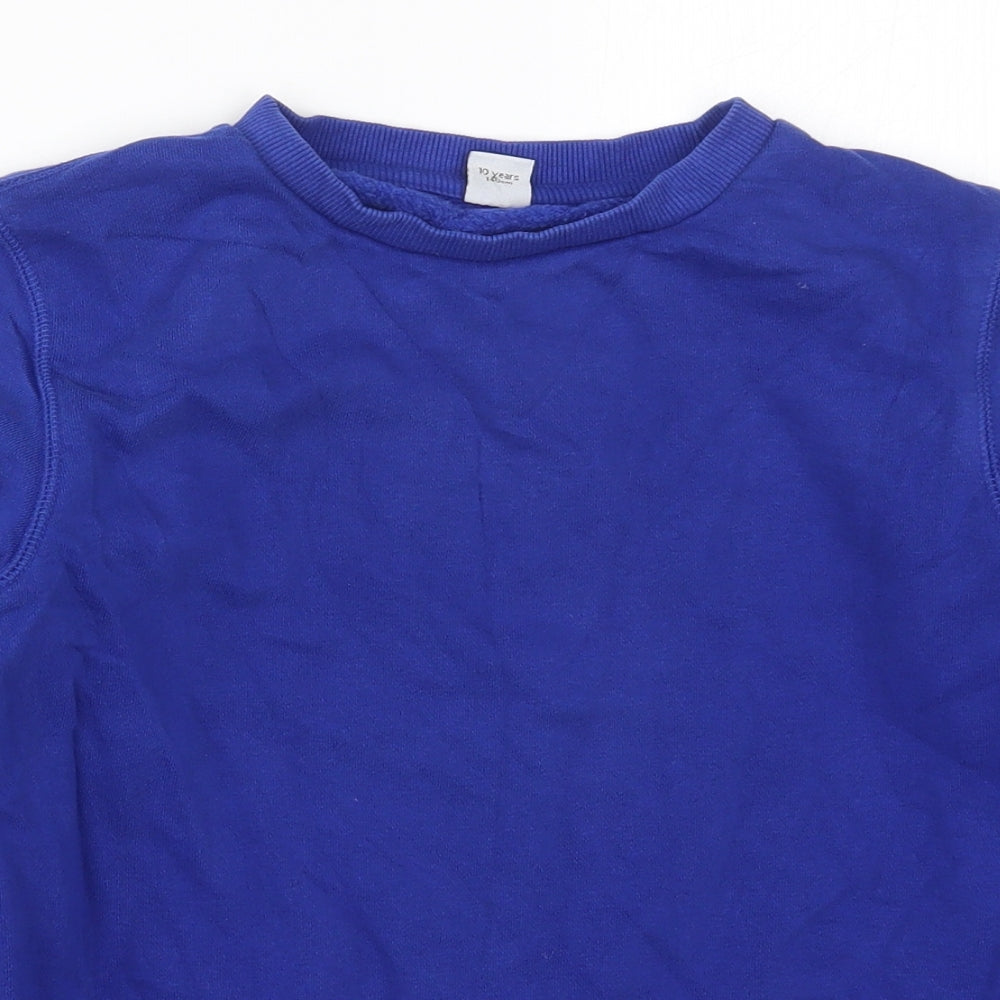TU Boys Blue  Cotton Pullover Sweatshirt Size 10 Years  Pullover