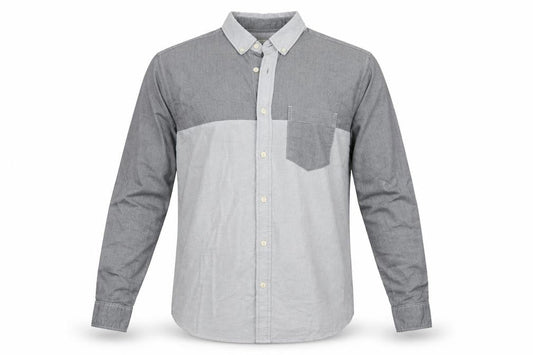 George Mens Grey  Cotton  Button-Up Size M Collared Button