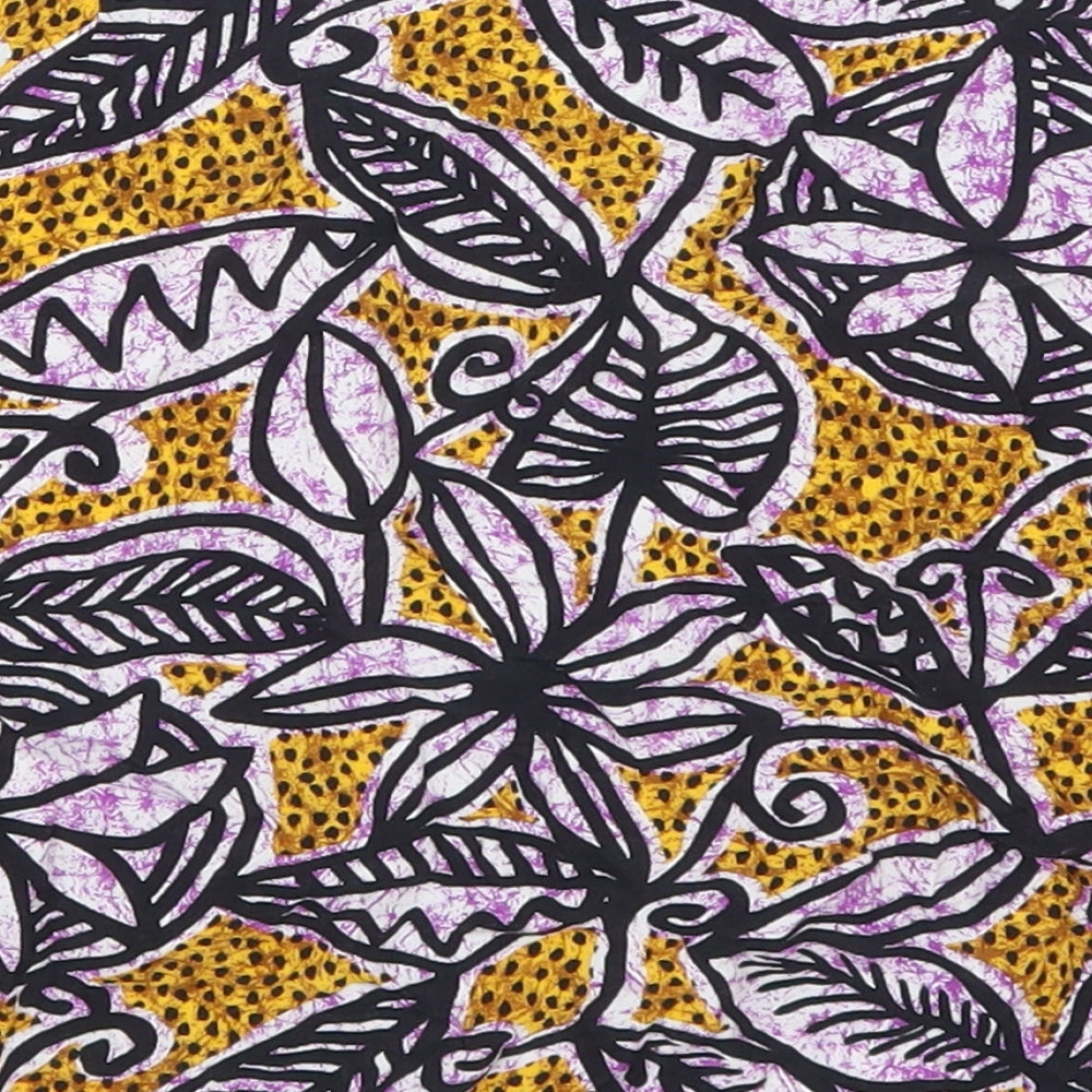 Zara Womens Multicoloured Geometric Viscose Mini Skirt Size S   Zip - Leaf Flower Print