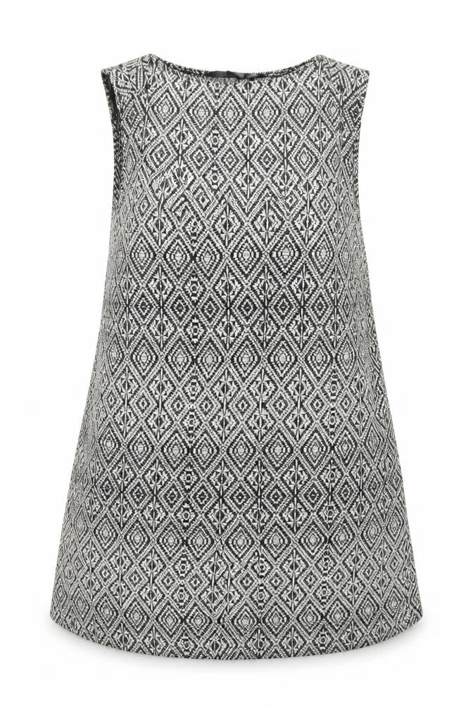 Primark Womens Black Argyle/Diamond Polyester Basic Blouse Size 10 Round Neck