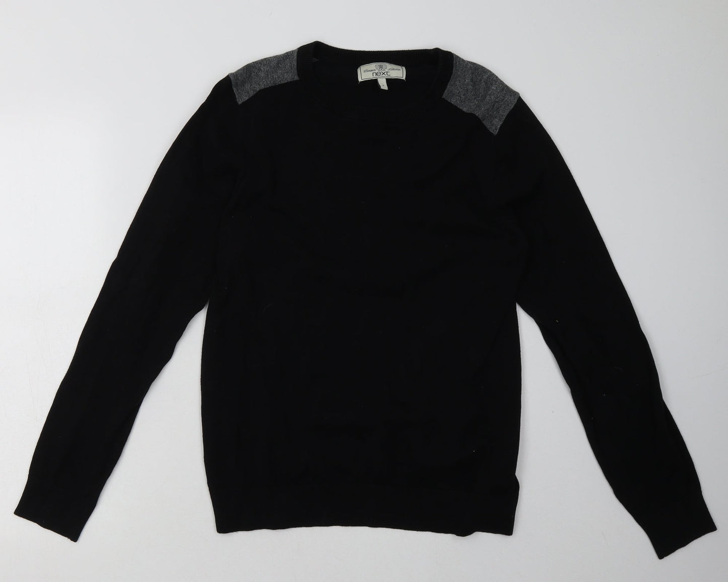NEXT Mens Black  Cotton Pullover Sweatshirt Size S