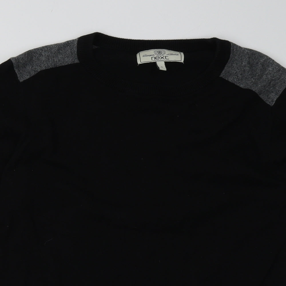NEXT Mens Black  Cotton Pullover Sweatshirt Size S
