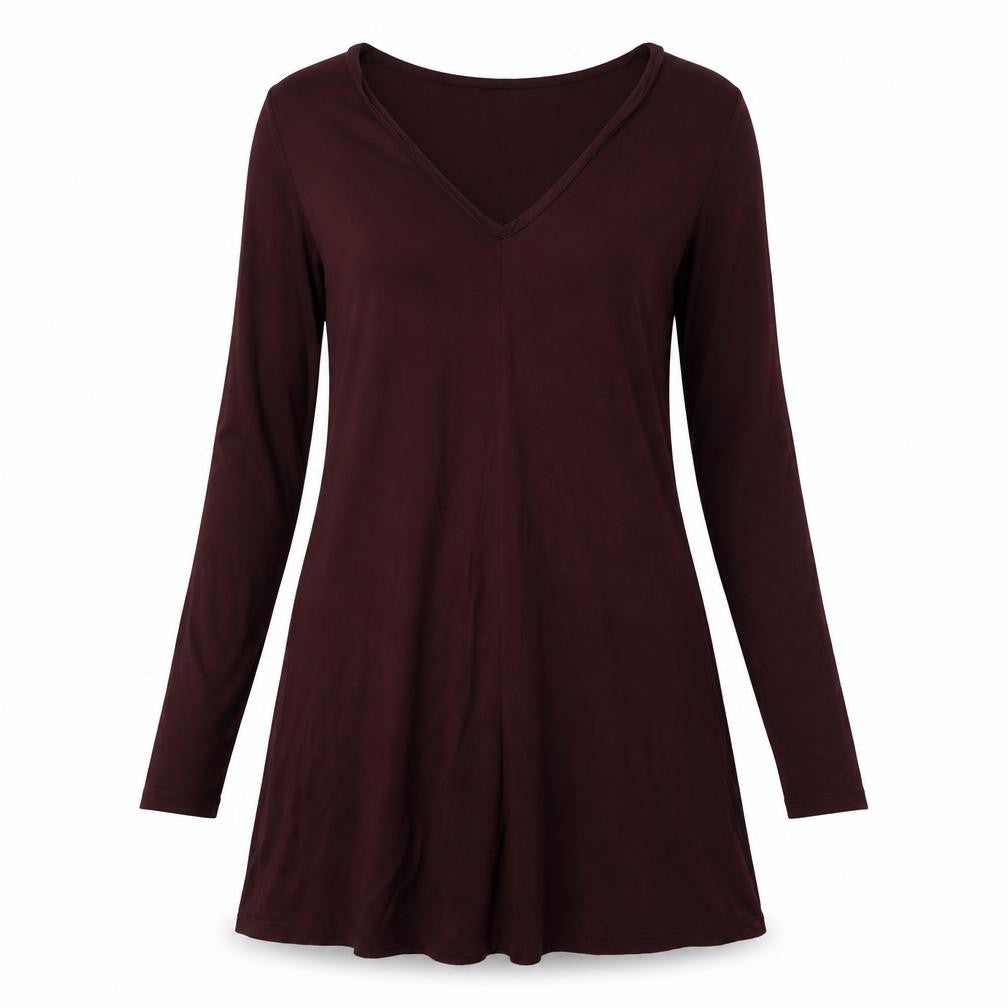 H&M Womens Red  Viscose A-Line  Size S  V-Neck Pullover