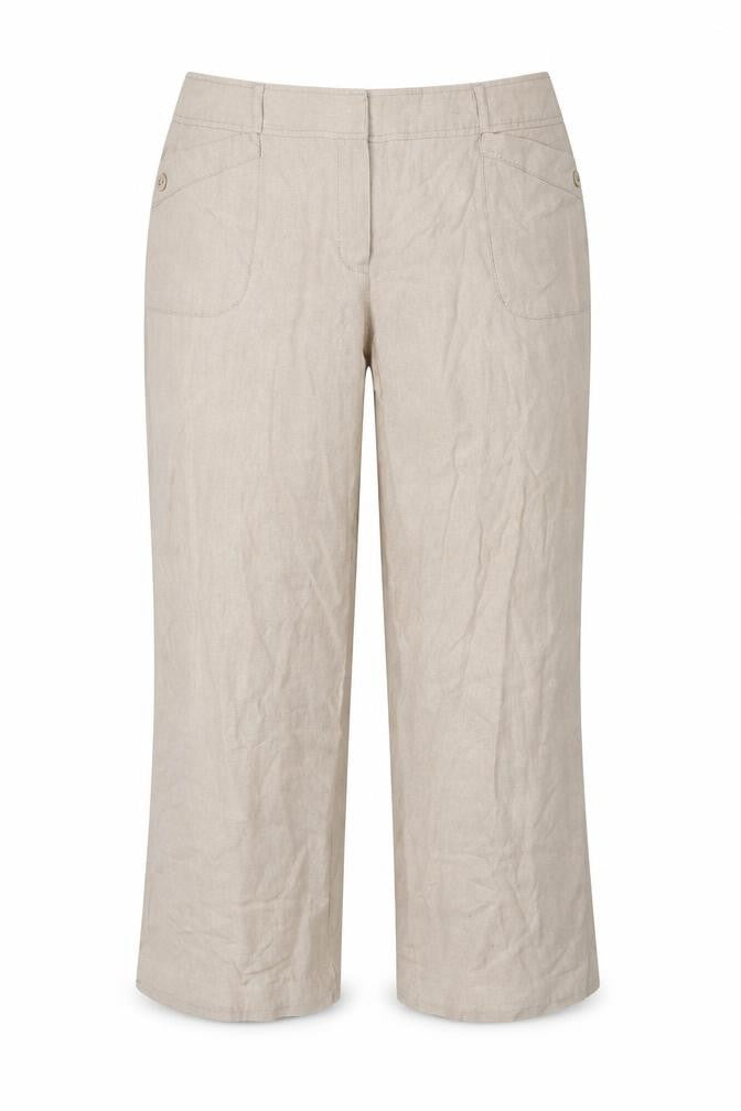 mimosa Womens Beige  Viscose Trousers  Size 16 L28 in Regular Hook & Eye