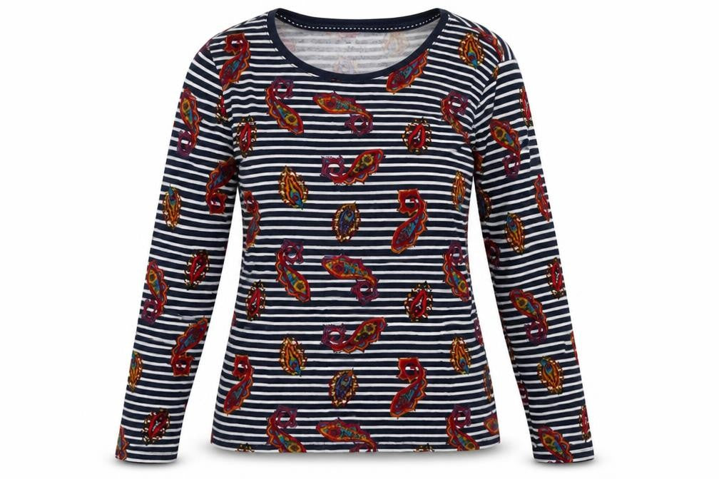sainsburys Womens Blue Striped Cotton Pullover Sweatshirt Size 10  Pullover