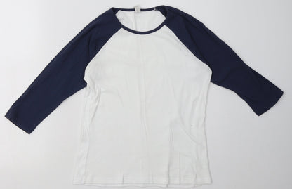 bella  Womens White  Cotton Pullover Sweatshirt Size M  Pullover