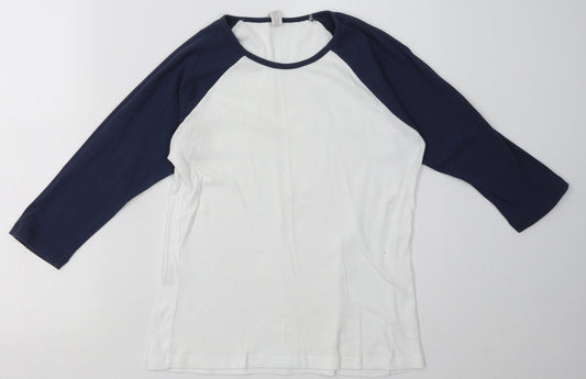 bella  Womens White  Cotton Pullover Sweatshirt Size M  Pullover