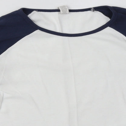 bella  Womens White  Cotton Pullover Sweatshirt Size M  Pullover