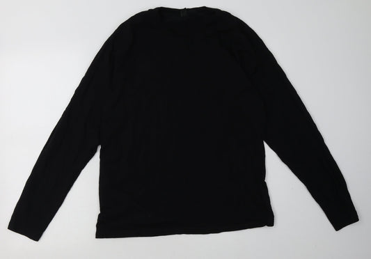 Preworn Mens Black  Cotton Pullover Sweatshirt Size M